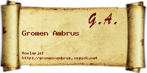 Gromen Ambrus névjegykártya